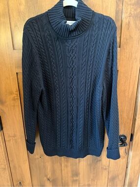 Amazon Essentials Navy Cable-Knit Turtleneck Sweater for Women